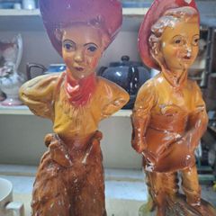 Vintage Carnival Chalkware Statues