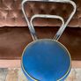 Mid 1959s Art Deco Inspired Chrome Bar Stool with Original Seat Top Image 4