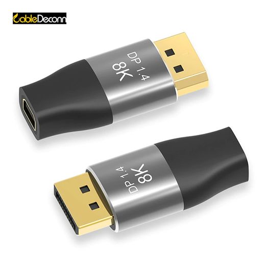 CableDeconn Premium 8K@60Hz/4K@144Hz Mini DisplayPort (Female) to DisplayPort (Male) v1.4 Bi-Directional Gold-Plated/Alloy Adapter (Brand New/Warranty)