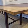 Large solid oak dining table  and benches (3m) Image 5
