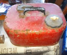 Old Steel Petrol Tank commonly used for Outboard Boat Motors in the 70s and 80s Postage Available or Collection on all my items
