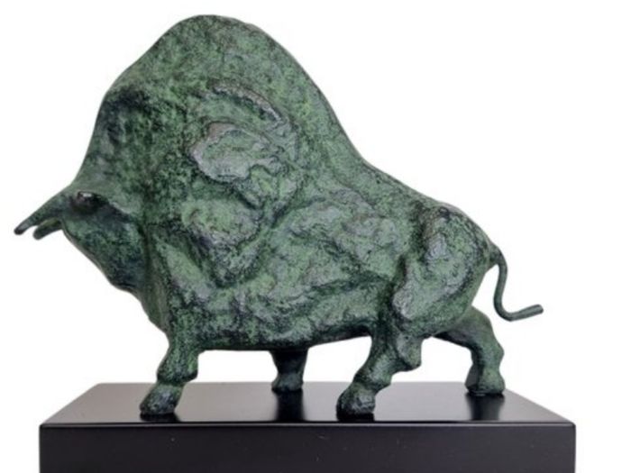 Pablo Picasso Inspired Bull - Patinated Bronze, Marble