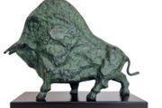 Pablo Picasso Inspired Bull - Patinated Bronze, Marble