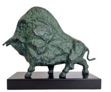 Pablo Picasso Inspired Bull - Patinated Bronze, Marble