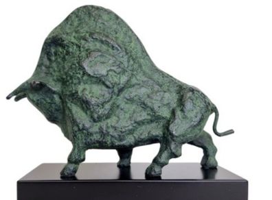 Pablo Picasso Inspired Bull - Patinated Bronze, Marble