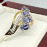 Tanzanite & White Zircon 4-Stone Ring Image 3