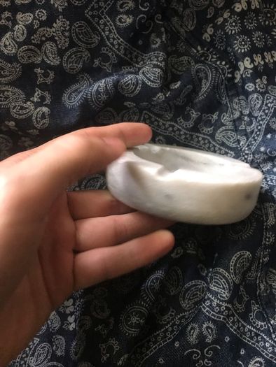 White heavy marble ashtray