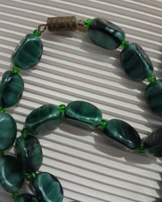 Vintage Green Glass Necklace