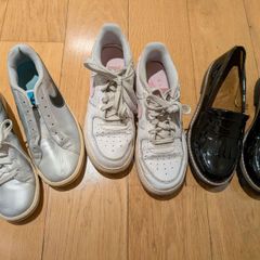 Nike Air Force 1s, Metallic Nike Sneakers & Black Patent Loafers (UK5)
