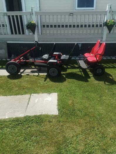 Berg Go kart and 2 seat trailer