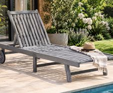 Sun Lounger Solid Acacia Wood