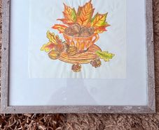 Watercolour - Autumn in a mug (paint 19,5/22cm frame 33/33cm)