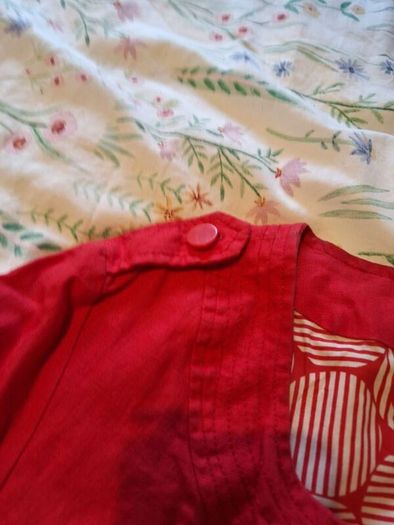 Red linen jacket