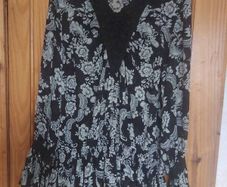 Black and white floral top (free post)