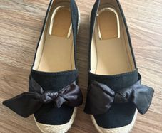 Brand new Espadrilles shoes black with bow
