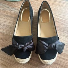 Brand new Espadrilles shoes black with bow