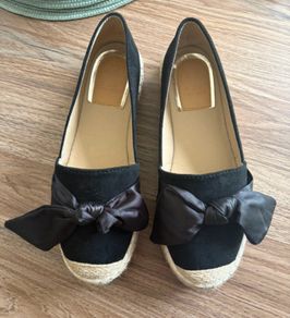 Brand new Espadrilles shoes black with bow