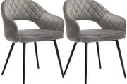 Set of 2 Velvet Dining Chairs Modern Kitchen Chairs - Free Delivery Nationwide