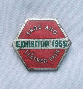 1955 SHOE and LEATHER FAIR - exhibitor's lapel badge (very scarce).