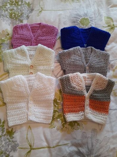 Handmade premature baby cardigans