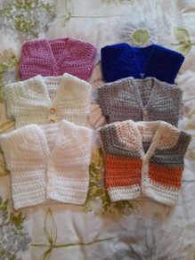 Handmade premature baby cardigans