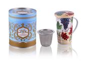 Porcelain Wild Berries Cup With Infuser And Lid 350ml