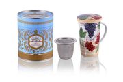 Porcelain Wild Berries Cup With Infuser And Lid 350ml