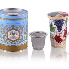 Porcelain Wild Berries Cup With Infuser And Lid 350ml