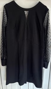 Next Black dress with Sheer detailed Sleeves