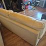 Premium cream leather Sofa-3 seater. 1 grey Chair Image 4