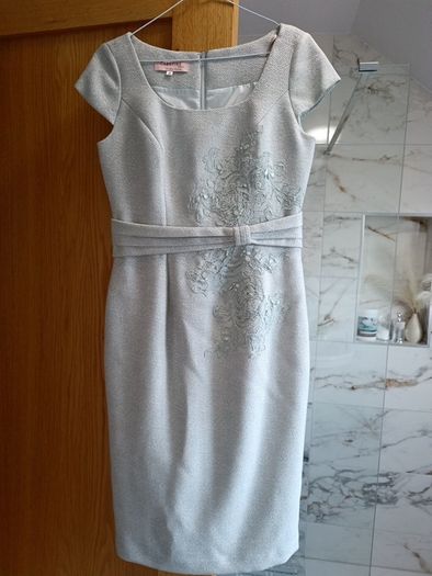 Boutique occasion dress rhinestones Spain designer Gema Nicolas Barcelona bridal size 10 38 for wedding confirmation communion Sage