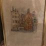 Mads Stage Danish Artist Watercolor Print Lithograph Cafe Buildings Image 4