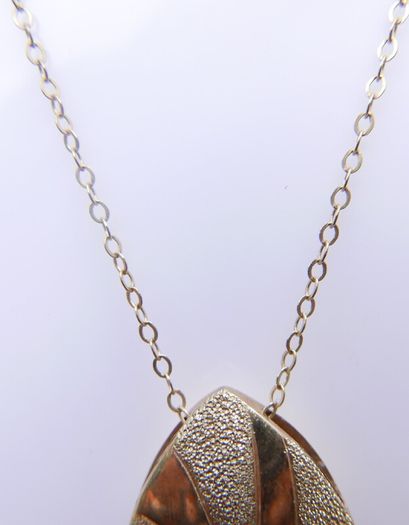 Vintage Solid 9K Gold 375 Pendant Necklace length 18" - 4,07g