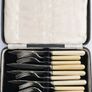Vintage Sheffield Silver Plated Fish Flatware Serving Set in Original Box Image 3
