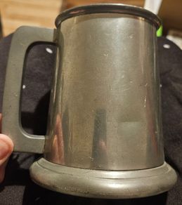 Viners English Pewter Glass Bottomed Tankard