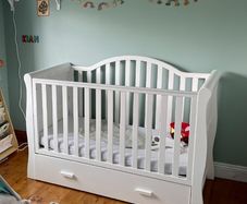 Cot and chest of drawers