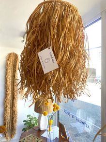 Handmade raffia ceiling lampshade