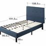 36 cm Upholstered Platform Bed Frame | Mattress Foundation | Wood Slat Support | For Adults, Kids, Teenagers | Easy Assembly | Single | Navy (MATRESS NOT INCLUDED) Image 5