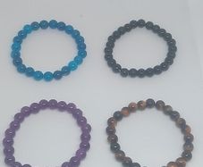 4 Piece Gemstone Bracelet Set Amethyst Tiger Eye Onyx Apatite 15 Euro Free Postage