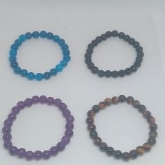 4 Piece Gemstone Bracelet Set Amethyst Tiger Eye Onyx Apatite 15 Euro Free Postage