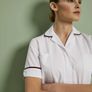 Simon Jersey Womens Healthcare Tunic White With Burgundy Trim Size 22 Nurse Vet Uniform CAN POST Image 7