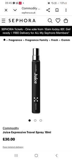 Commodity Juice Expressive 10ml RRP 35e in Ireland.  Plastic covered