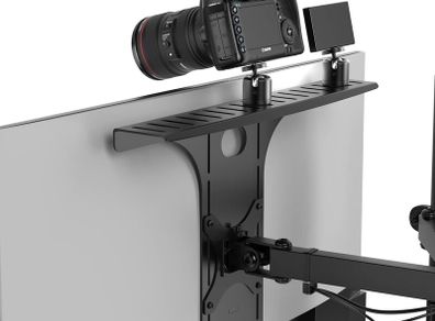 HumanCentric DSLR Monitor Mount Large, Desk Camera Mounting, Light Webcam, Microphone Shelf for Monitor VESA Arm, Replace Clamp Tripods, 100x100mm Patterns, Aluminum, Hardware Included