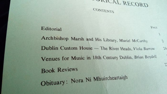 Dublin Historical Record. December 1975.