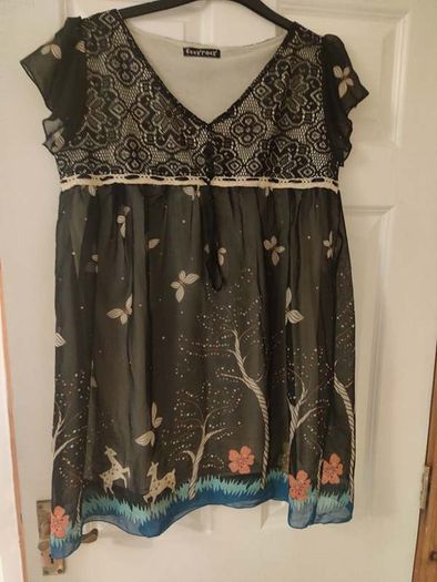 Funk Rock black lace tunic size UK12 EU40 Postage included