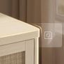 Kitchen Cabinet Sideboard with Rattan Effect Doors Boho Style Natural Beige Image 6