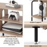Oak TV Unit for 55 Inch TV,120cm Wooden TV Cabinets for Living Room,Oak TV Stand Cabinet with Arch Details & Rounded Edges, Modern Media Console Table with Open Gaming Entertainment Center Shelves Image 3