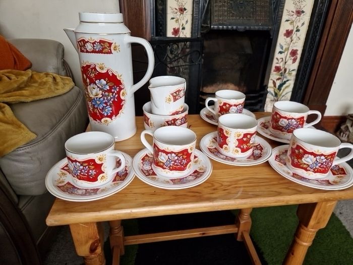 mid-century retro coffee set