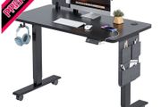 Electric Standing Desk Height Adjustable Standing Desk Sit Stand Desk Stand Up Desk with Headphone Hook 100x60cm Desktop (FREE SHIPPING)
