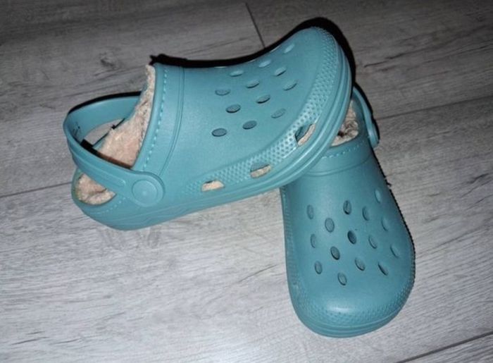 Brand New M&S Unisex Crocs With Cosy Fur Lining - Colour - Dusted Aqua - Size - U.K.12 - RRP - 10.00 - Sterling - 13.99 - Euro